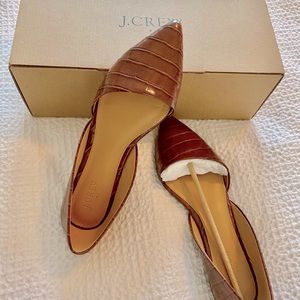 J Crew Crocodile-Embossed Flats